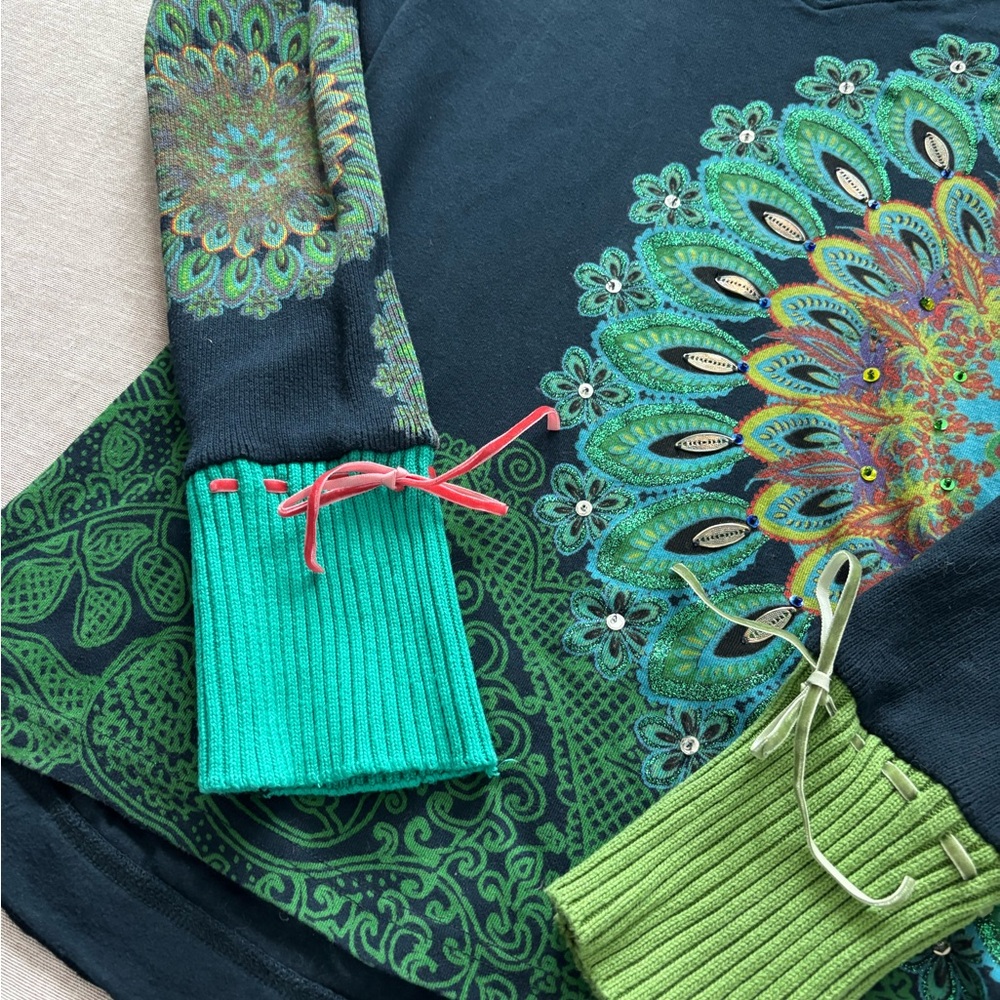 Desigual navy peacock sweater. - Picture 4 of 9